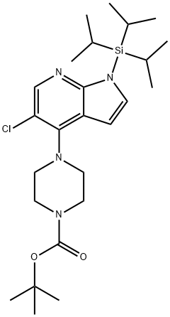 [2,3-B]ピリジン-4-イル)ピペラジン-1-カルボン酸TERT-ブチル4-(5-クロロ-1-(トリイソプロピルシリル)-1H-ピロロ 化学構造式