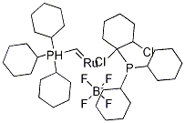Dichloro(tricyclohexylphosphine)[(tricyclohexylphosphoranyl)methylidene]ruthenium(II) tetrafluoroborate Structure
