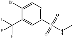 N-METHYL 4-BROMO-3-TRIFLUOROMETHYLBENZENESULFONAMIDE, 1020253-01-3, 结构式