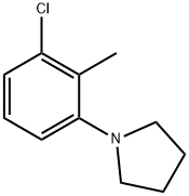 1-(3-CHLORO-2-METHYLPHENYL)PYRROLIDINE, 1020253-09-1, 结构式