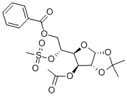 3-O-乙酰基-6-O-苯甲酰基-5-O-(甲磺酰基)-1,2-O-异亚丙基-Α-D-呋喃葡萄糖, 102029-58-3, 结构式