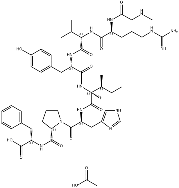 SAR-ARG-VAL-TYR-ILE-HIS-PRO-PHE Structure