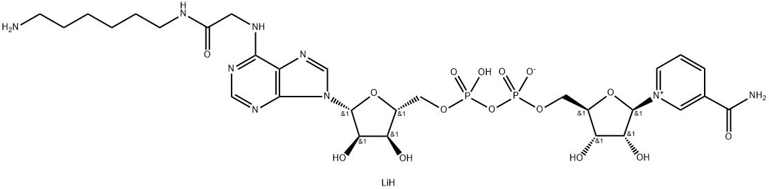 N6-([6-AMINOHEXYL]-CARBAMOYLMETHYL)-NICOTINAMIDE ADENINE DINUCLEOTIDE LITHIUM SALT Struktur