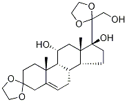 (11ALPHA)-11ALPHA,17,21-三羟基孕甾-5-烯-3,20-二酮环二(乙二缩醛) 结构式