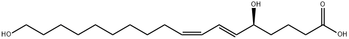 (5S,6E,8Z)-5,18-ジヒドロキシ-6,8-オクタデカジエン酸 化学構造式