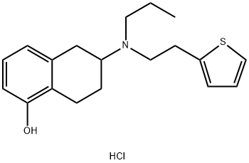 5,6,7,8-四氢-6-[丙基[2-(2-噻吩基)乙基]氨基]-1-萘酚盐酸盐 结构式