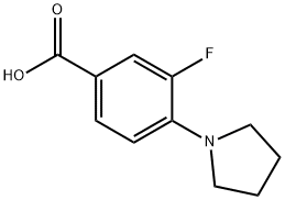 3-氟-4-(1-吡咯烷基)苯甲酸, 1021243-16-2, 结构式