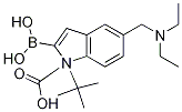 1H-Indole-1-carboxylic acid, 2-borono-5-[(diethylamino)methyl]-, 1-(1,1-dimethylethyl) ester Structure