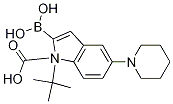 1H-Indole-1-carboxylic acid, 2-borono-5-(1-piperidinyl)-, 1-(1,1-dimethylethyl) ester Structure