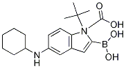 1H-Indole-1-carboxylic acid, 2-borono-5-(cyclohexylamino)-, 1-(1,1-dimethylethyl) ester Structure
