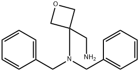 3-アミノメチル-3-[ビス(フェニルメチル)アミノ]オキセタン 化学構造式