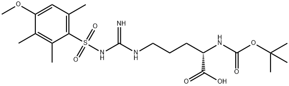 NΑ叔丁氧羰酰基NΩ(4-甲氧基-2,3,6三甲基苯磺酰)精氨酸, 102185-38-6, 结构式