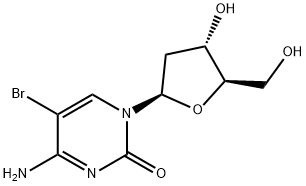 4-アミノ-1-(2-デオキシ-β-D-リボフラノシル)-5-ブロモピリミジン-2(1H)-オン 化学構造式