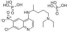 7-Chloro-4-((4-(diethylamino)-1-methylbutyl)amino)-6-nitroquinoline di phosphate 结构式
