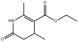 1,4,5,6-テトラヒドロ-2,4-ジメチル-6-オキソ-3-ピリジンカルボン酸エチル 化学構造式