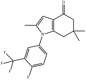 1-[4-fluoro-3-(trifluoromethyl)phenyl]-2,6,6-trimethyl-1,5,6,7-tetrahydro-4H-indol-4-one|