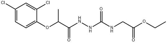 ethyl 2-[({2-[2-(2,4-dichlorophenoxy)propanoyl]hydrazino}carbonyl)amino]acetate Struktur
