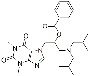 7-(3-ジイソブチルアミノ-2-ベンゾイルオキシプロピル)-3,7-ジヒドロ-1,3-ジメチル-1H-プリン-2,6-ジオン 化学構造式