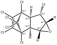 2α,3,4,5α,6β,7,7-ヘプタクロロ-1aα,1bβ,5,5aβ,6,6aα-ヘキサヒドロ-2,5-メタノ-2H-インデノ[1,2-b]オキシレン 化学構造式