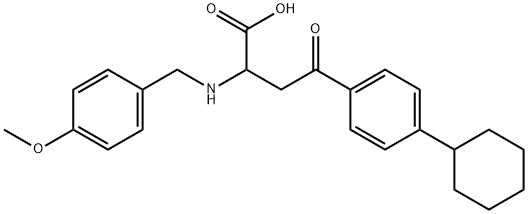 4-(4-cyclohexylphenyl)-2-[(4-methoxybenzyl)amino]-4-oxobutanoic acid Structure
