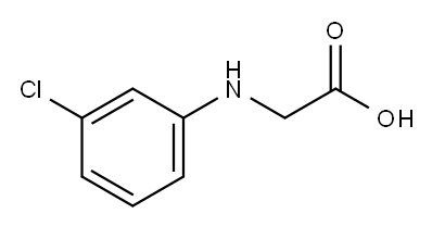 2-[(3-氯苯基)氨基]乙酸, 10242-05-4, 结构式