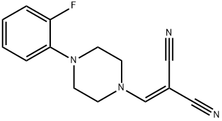 2-{[4-(2-fluorophenyl)piperazino]methylene}malononitrile 化学構造式