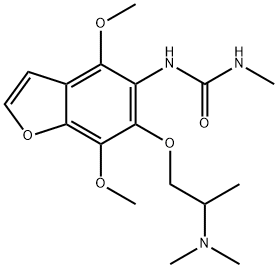 Urea, 1-(4,7-dimethoxy-6-(2-(dimethylamino)propoxy)-5-benzofuranyl)-3- methyl-, hydrate (8:1) Structure