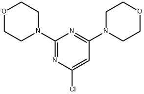 4,4'-(6-クロロピリミジン-2,4-ジイル)ジモルホリン 化学構造式