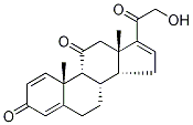 21-ヒドロキシプレグナ-1,4,16-トリエン-3,11,20-トリオン 化学構造式