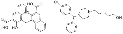 双羟萘酸羟嗪, 10246-75-0, 结构式