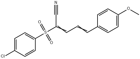 (2E,4E)-2-[(4-chlorophenyl)sulfonyl]-5-(4-methoxyphenyl)-2,4-pentadienenitrile Structure