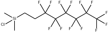 クロロジメチル(3,3,4,4,5,5,6,6,7,7,8,8,8-トリデカフルオロ-n-オクチル)シラン 化学構造式