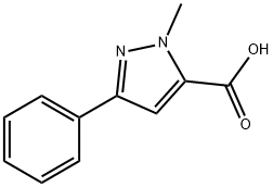 2-甲基-5-苯基-2H-吡唑-3-甲酸,10250-64-3,结构式