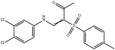 (Z)-4-(3,4-dichloroanilino)-3-[(4-methylphenyl)sulfonyl]-3-buten-2-one Structure