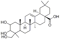 2α,3α,23-トリヒドロキシオレアナ-12-エン-28-酸 化学構造式