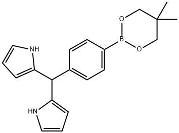 5-(4-(5,5-dimethyl-1,3,2-dioxaborinane)phenyl) dipyrromethane  (under argon) 化学構造式