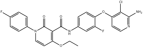 N-[4-[(2-Amino-3-chloropyridin-4-yl)oxy]-3-fluorophenyl]-4-ethoxy-1-(4-fluorophenyl)-2-oxo-1,2-dihydropyridine-3-carboxamide Structure