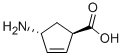 (1S,4R)-4-アミノシクロペント-2-エンカルボン酸 化学構造式