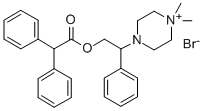 Acetic acid, diphenyl-, beta-(4-methyl-1-piperazinyl)phenethyl ester,  methobromide Struktur