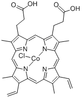 8,13-DIVINYL-3,7,12,17-TETRAMETHYL-21H, 23H- PORPHINE-2, 18-DIPROPIONIC ACID COBALT(III) CHLORIDE 化学構造式