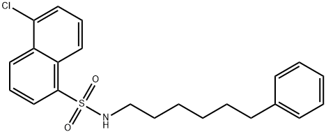 N-(6-フェニルヘキシル)-5-クロロ-1-ナフタレンスルホンアミド 化学構造式