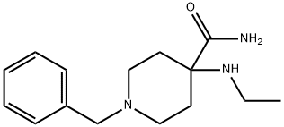 4-エチルアミノ-1-フェニルメチル-4-ピペリジンカルボアミド 化学構造式