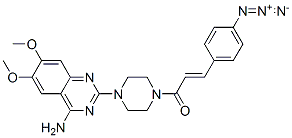 (E)-1-[4-(4-amino-6,7-dimethoxy-quinazolin-2-yl)piperazin-1-yl]-3-(4-a zidophenyl)prop-2-en-1-one Struktur