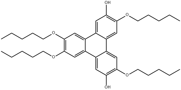 3,6,10,11-テトラ(ペンチルオキシ)トリフェニレン-2,7-ジオール 化学構造式