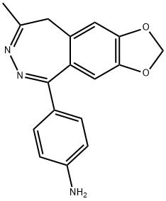 1-(4-氨基苯基)-4-甲基-7,8亚甲基二氧-5H-2,3-苯并二氮杂卓盐酸盐, 102771-26-6, 结构式