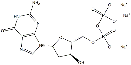 2'-脱氧鸟苷-5'-二磷酸三钠盐 结构式