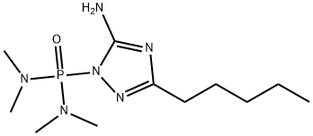 (5-アミノ-3-ペンチル-1H-1,2,4-トリアゾール-1-イル)ビス(ジメチルアミノ)ホスフィンオキシド 化学構造式