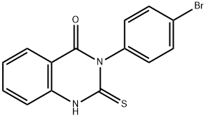 3-(4-ブロモフェニル)-2-チオキソ-2,3-ジヒドロ-4(1H)-キナゾリノン 化学構造式