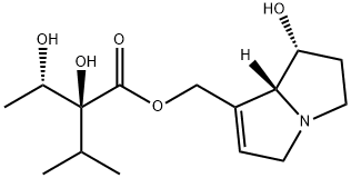 (2S,3S)-2,3-ジヒドロキシ-2-イソプロピルブタン酸[(7R)-7β-ヒドロキシ-5,6,7,7aα-テトラヒドロ-3H-ピロリザイン-1-イル]メチル 化学構造式
