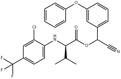 (R)-2-[[2-クロロ-4-(トリフルオロメチル)フェニル]アミノ]-3-メチルブタン酸シアノ(3-フェノキシフェニル)メチル 化学構造式